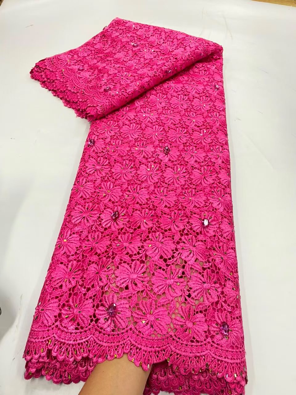 Glitter Tablecloth - Tissu en dentelle de tulle nigérian