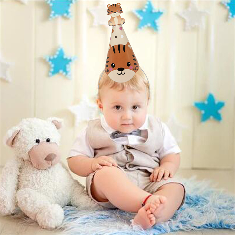 Party Hat Cone - 6 chapeaux en papier animaux de