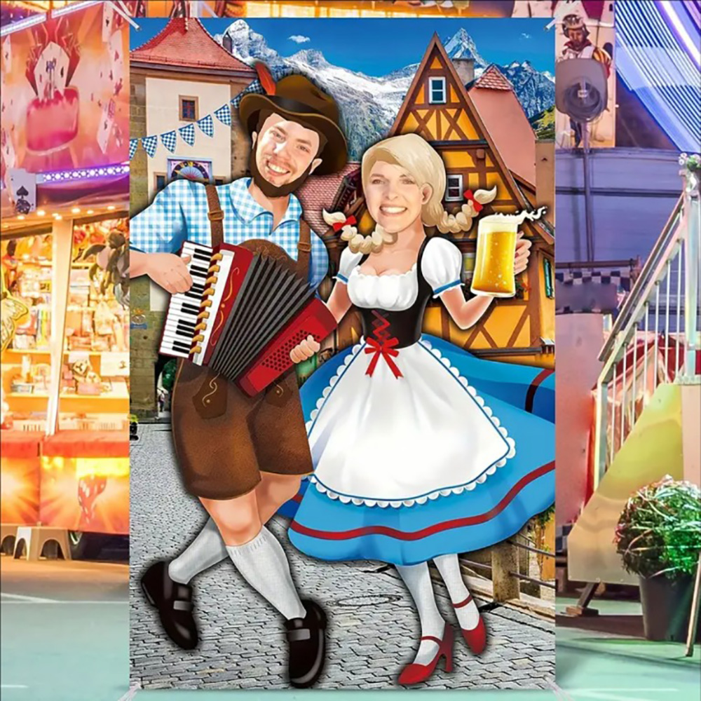 Photo Booth Frame - Cadre Photo en vinyle Oktoberfest, 1.8x0.9m,