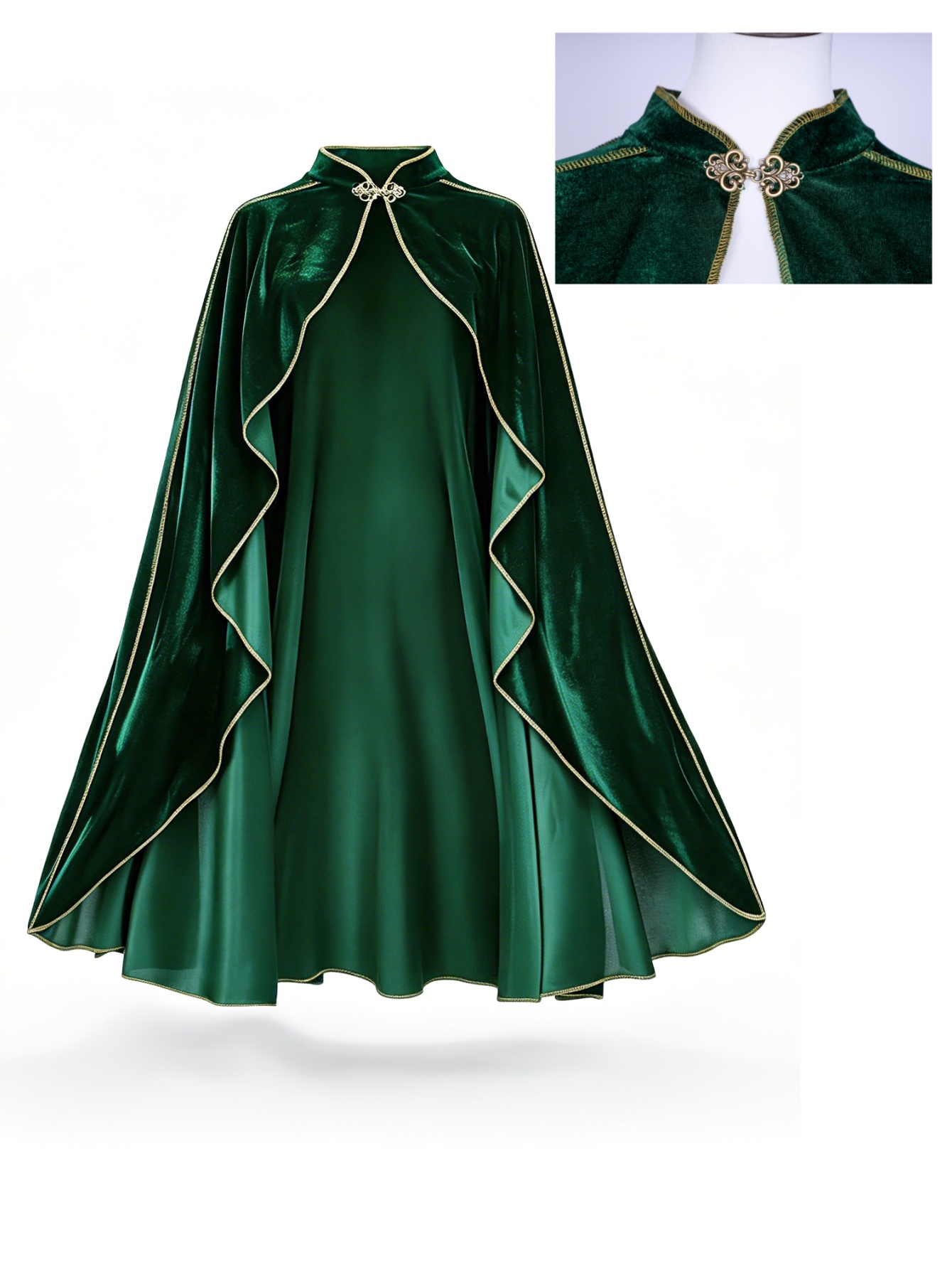 Cape vintage en velours vert p - Event Support avis et prix