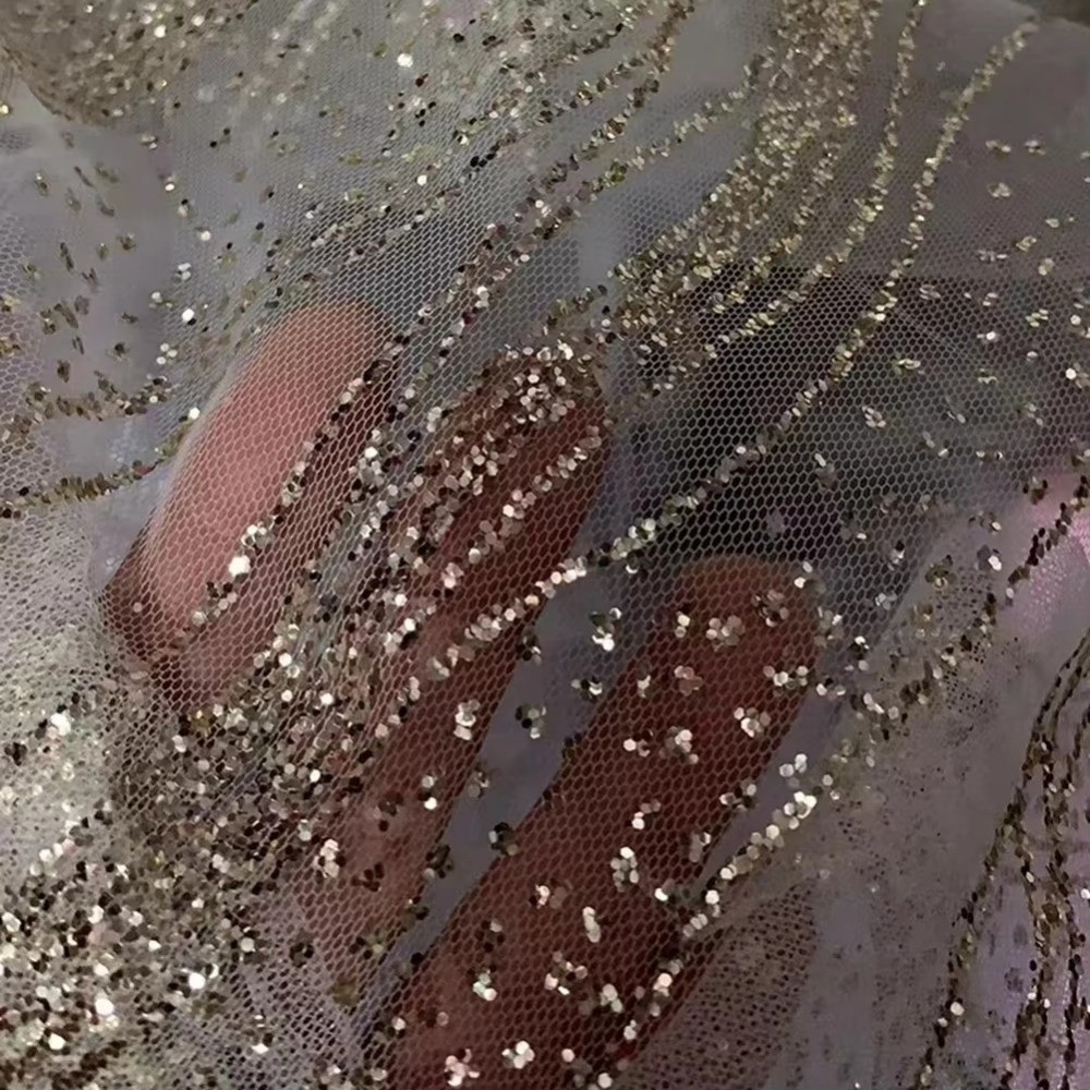 Tissu en maille texturée à seq - Glitter Tablecloth avis et prix