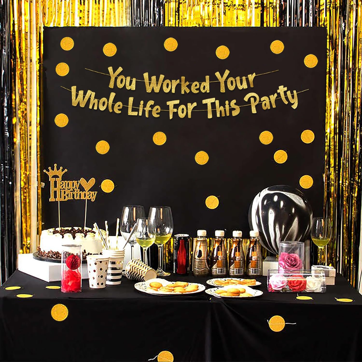 Décorations de fête de retrait - Party Banner Gold avis et prix